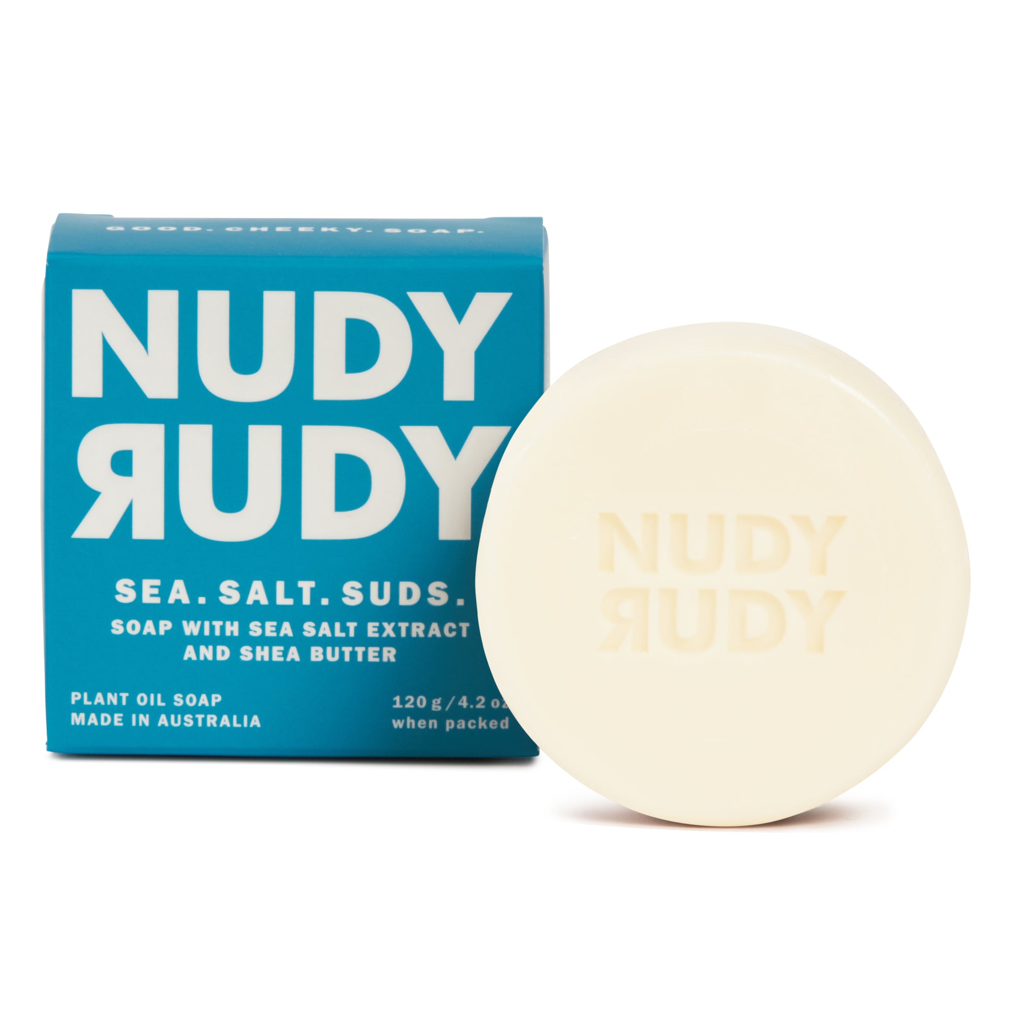 Nudy Rudy Sea. Salt. Suds x 5 Bar Soap Carton