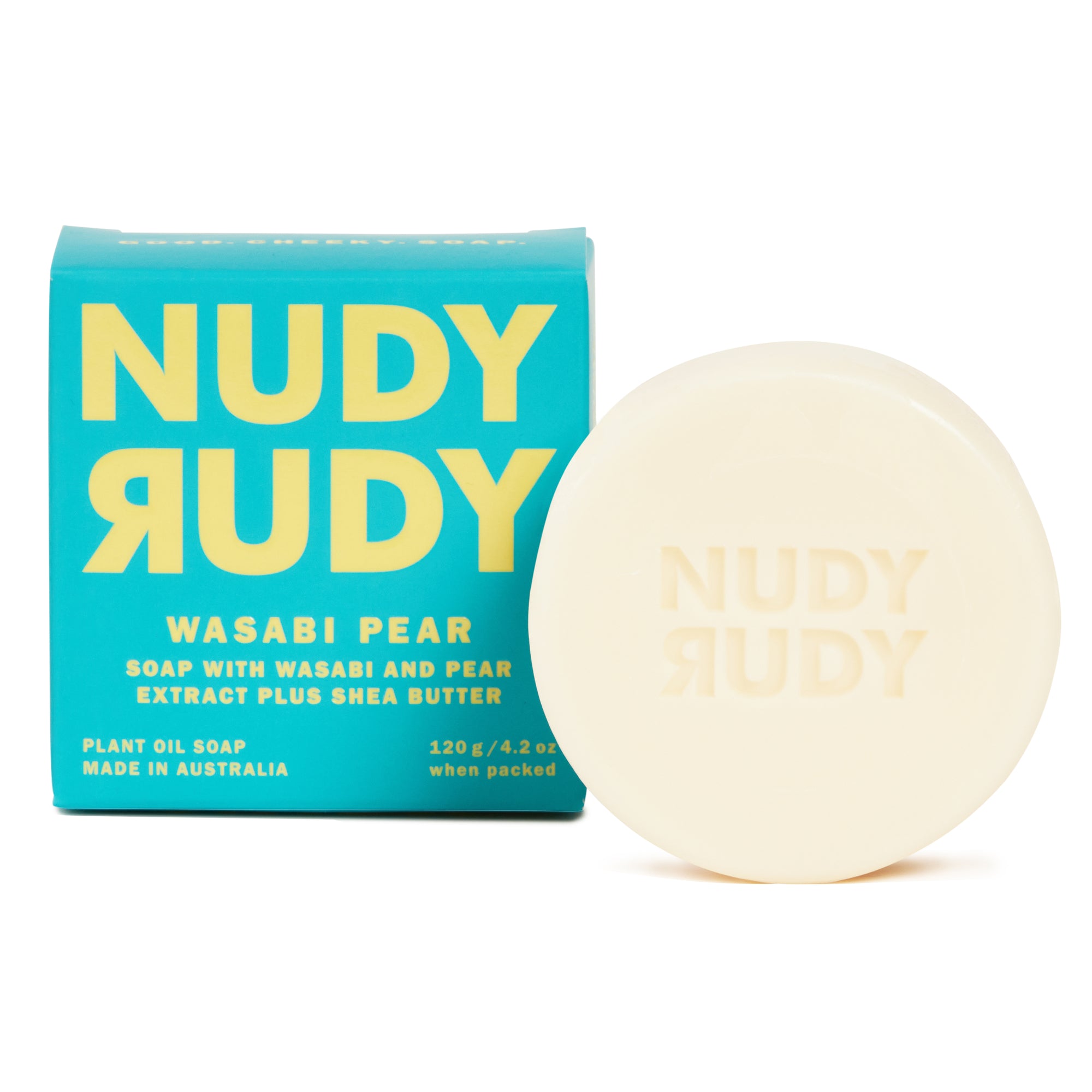 Nudy Rudy Wasabi Pear x 5 Bar Soap Carton